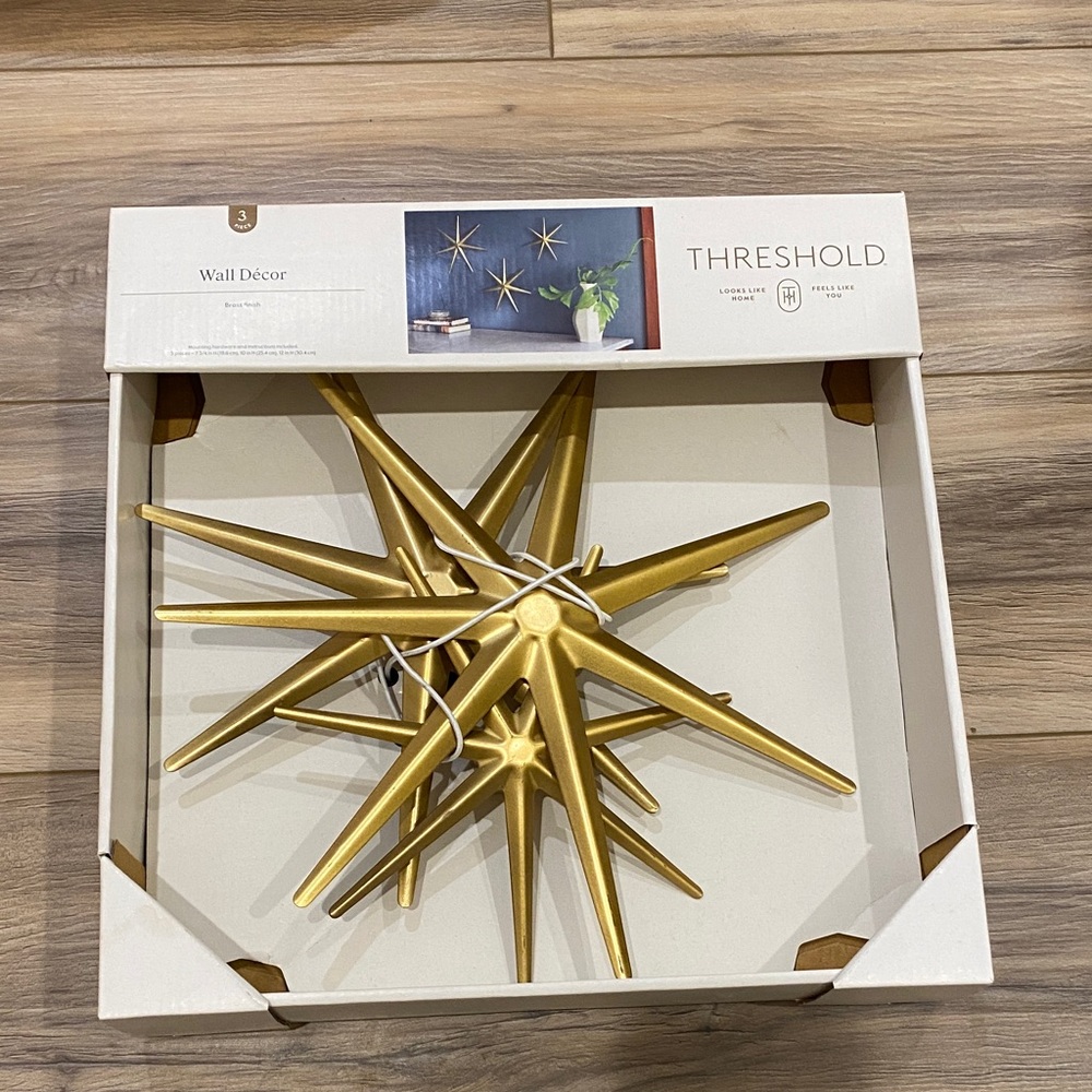 Threshold Metallic Gold Starburst Trio Wall Decor